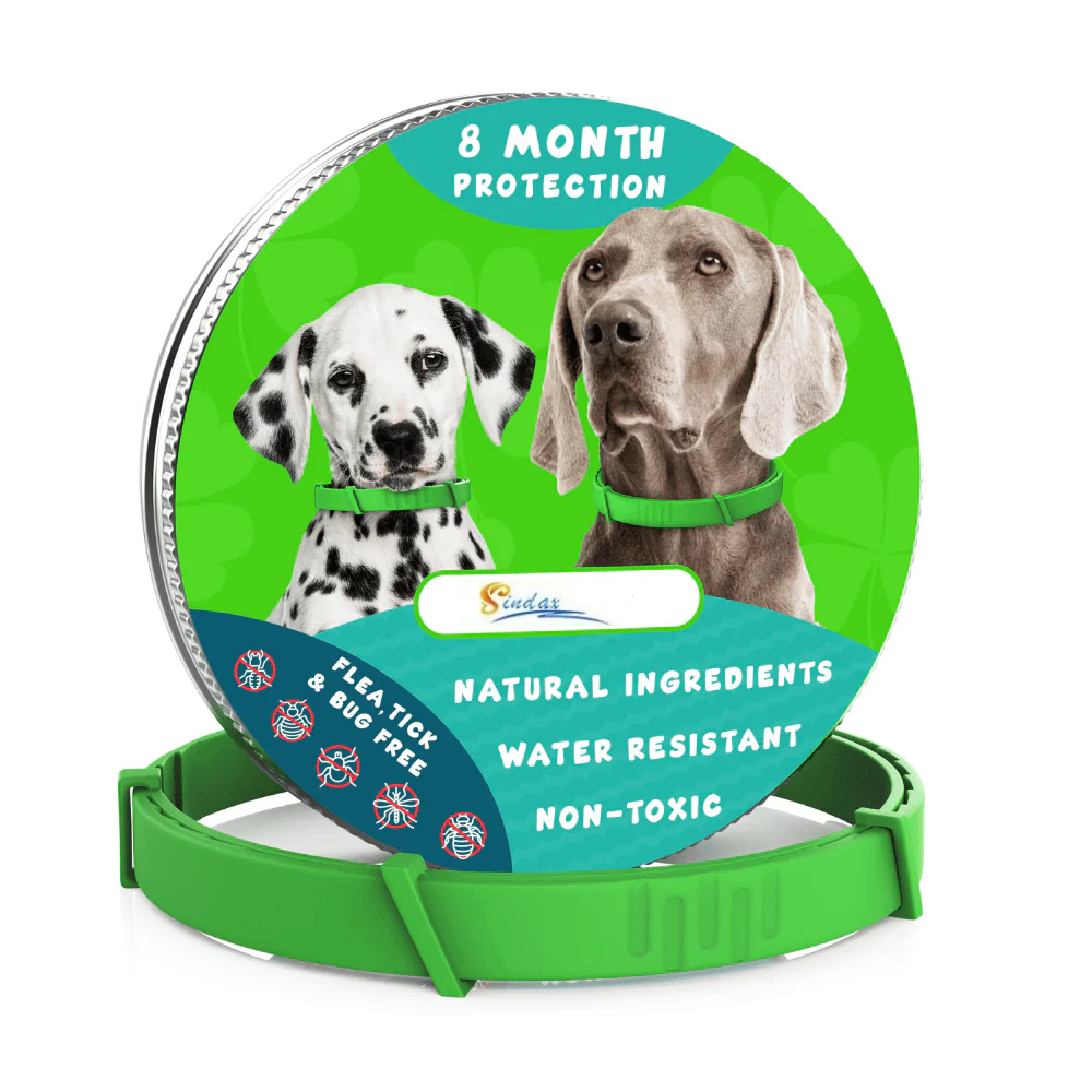 8 Months All Natural Flea and Tick Collar for Dogs